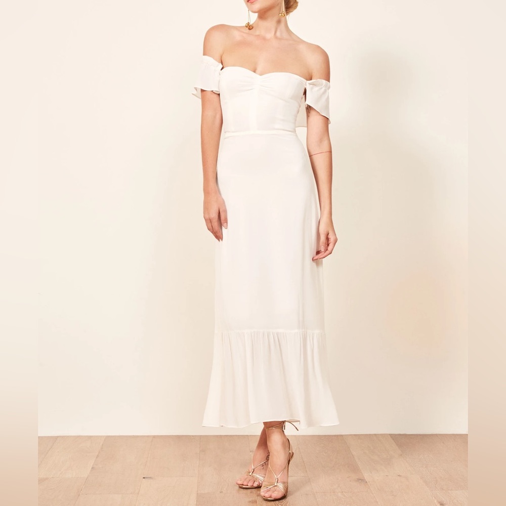 Reformation butterfly dress in ivory